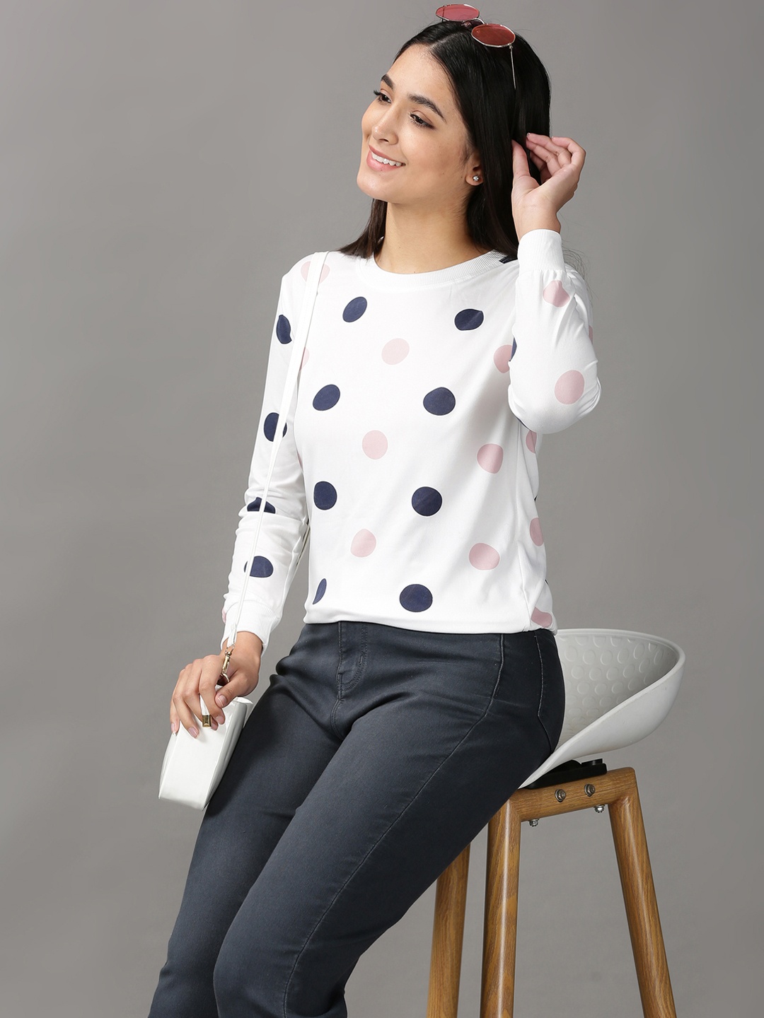 

SHOWOFF Women White Printed Top