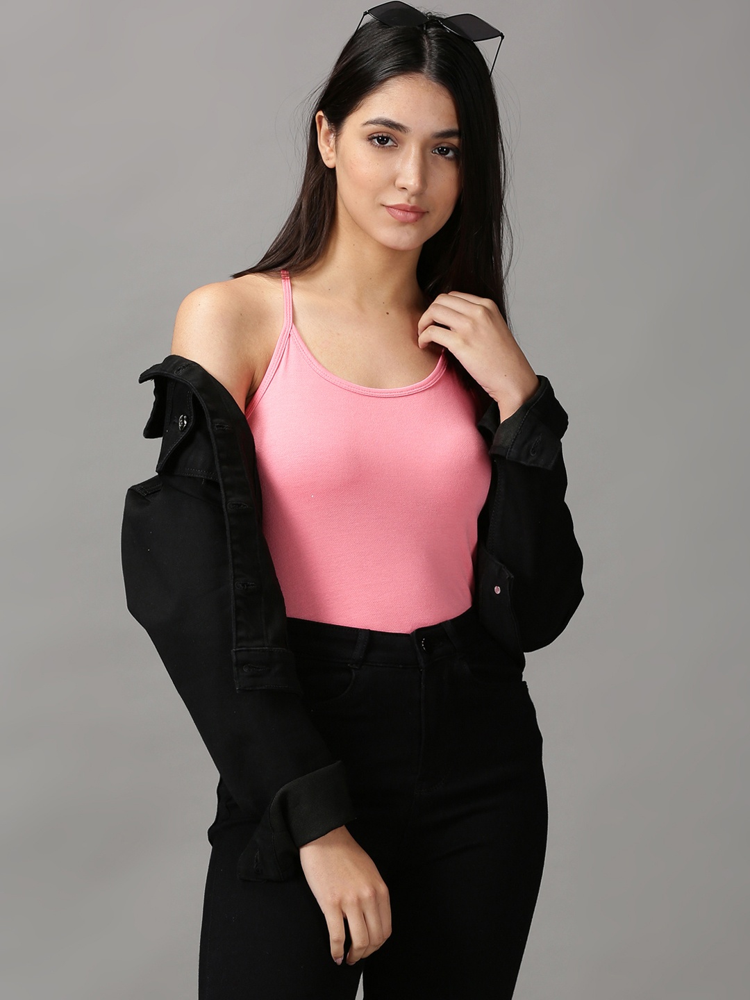 

SHOWOFF Pink Solid Tank Top