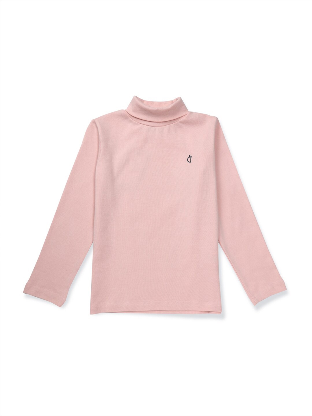 

Gini and Jony Girls Pink Turtle Neck Pure Cotton T-shirt