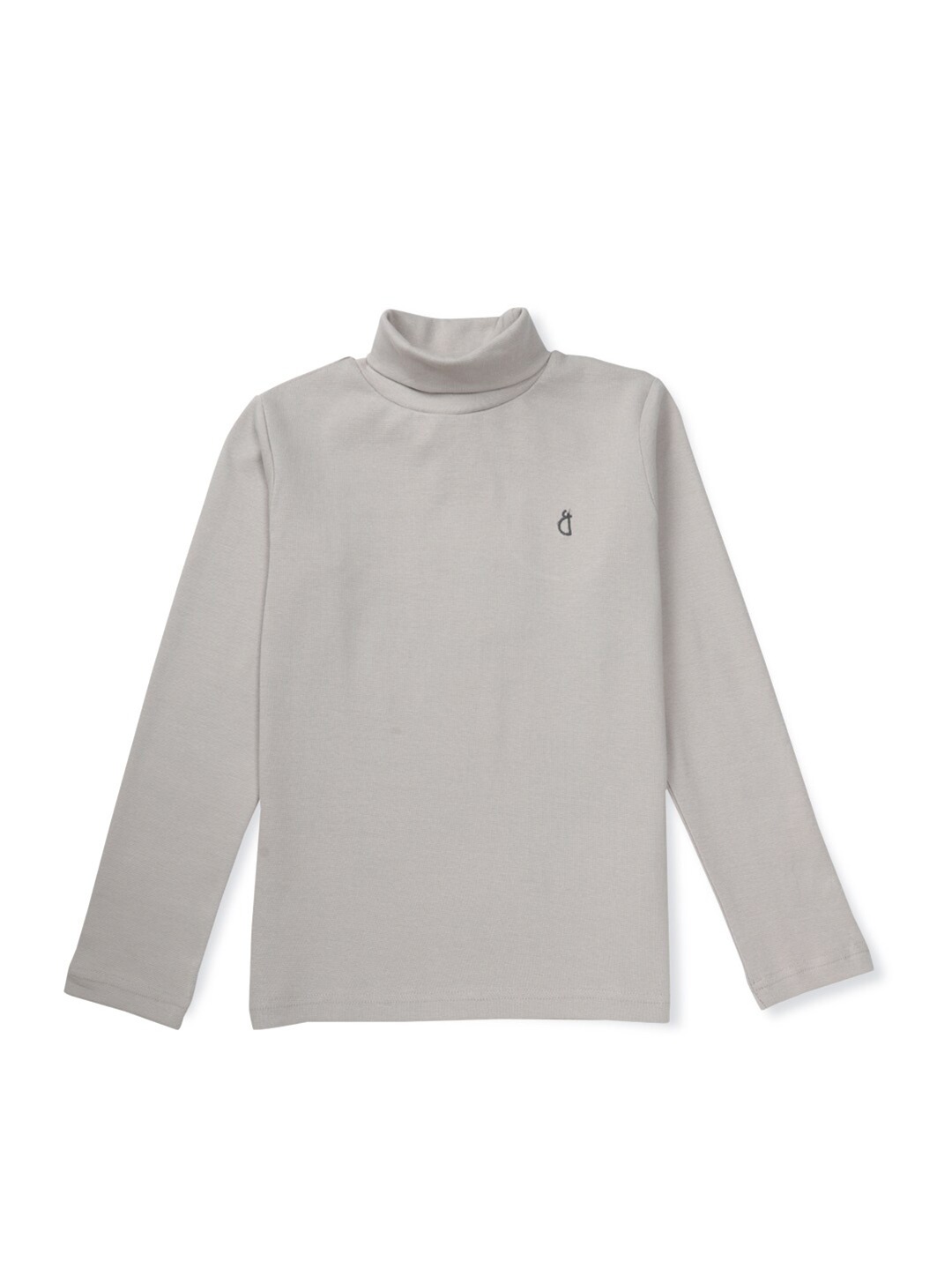 

Gini and Jony Girls Grey Turtle Neck Cotton T-shirt