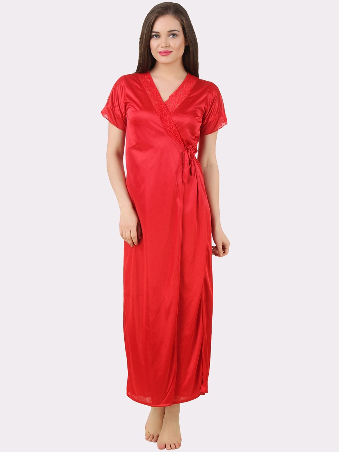 

Fasense Women Red Maxi Nightdress