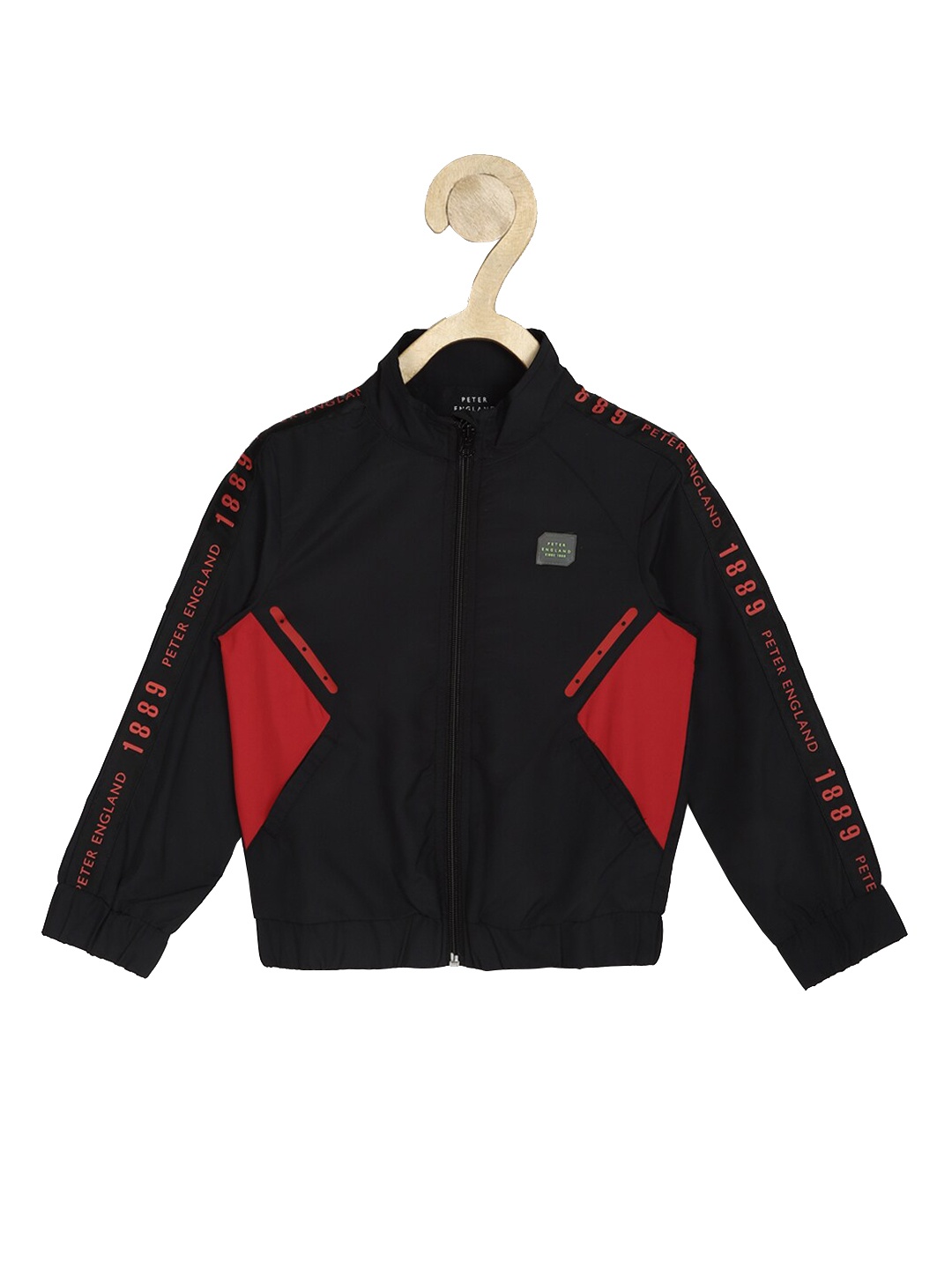 

Peter England Boys Black Red Colourblocked Bomber Jacket