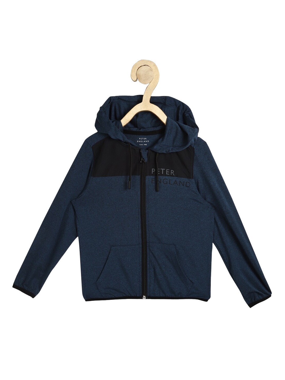 

Peter England Boys Navy Blue Black Colourblocked Bomber Jacket
