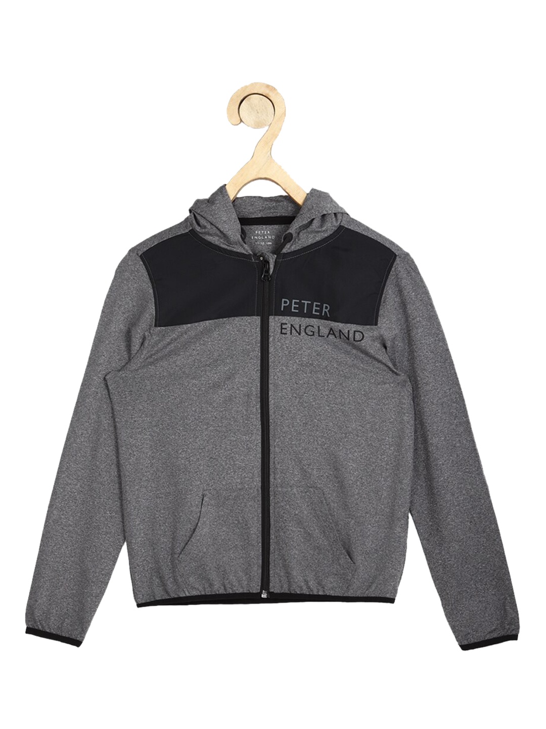 

Peter England Boys Grey Black Colourblocked Bomber Jacket