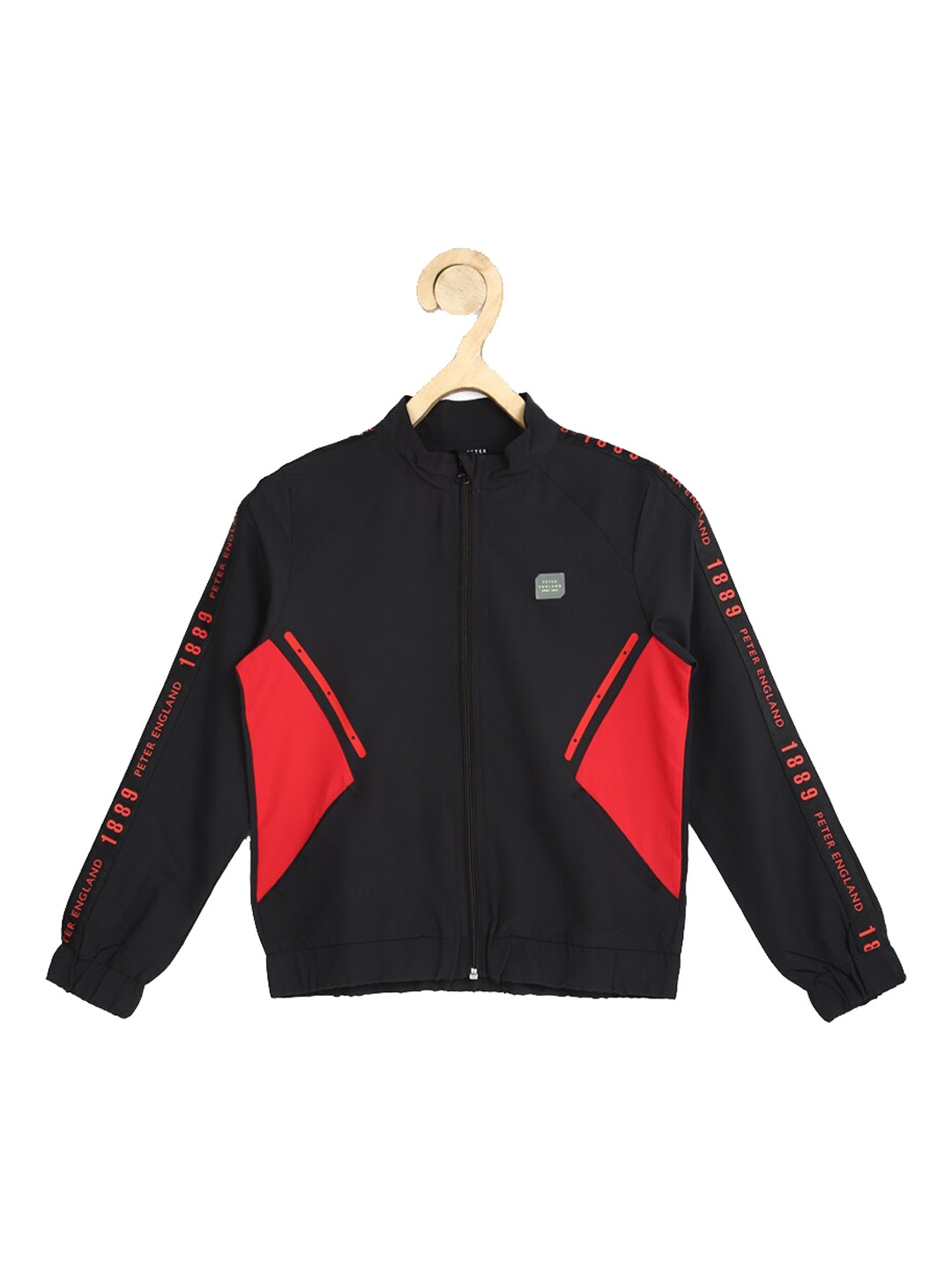 

Peter England Boys Black Red Colourblocked Bomber Jacket