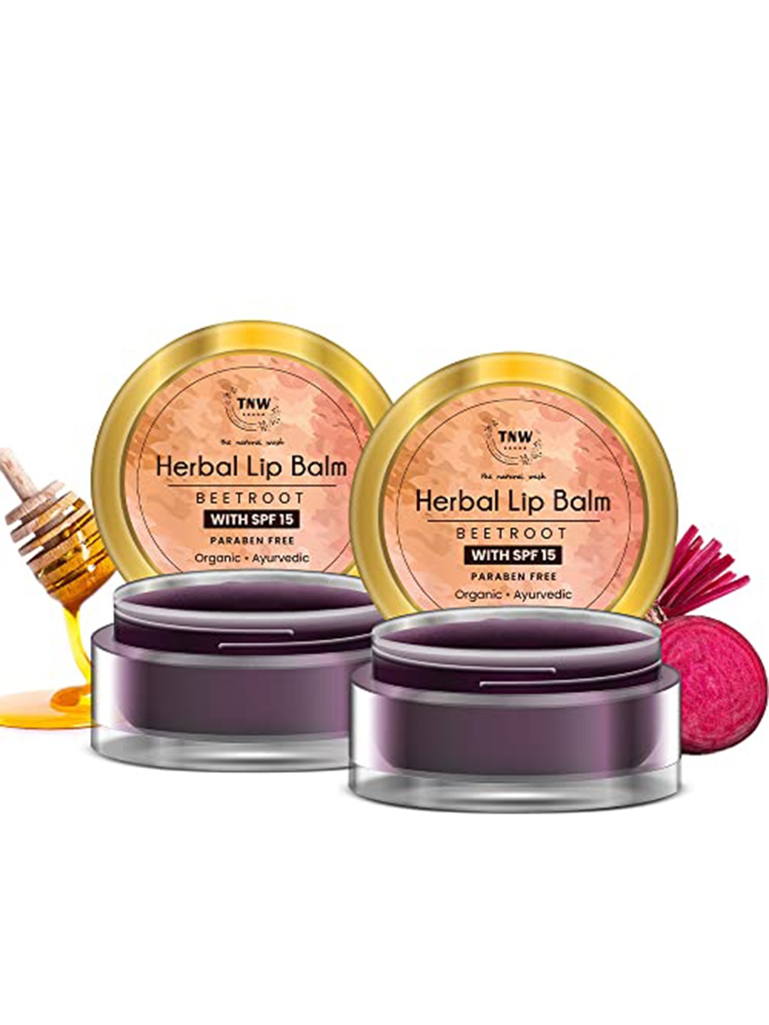 

TNW the natural wash Set Of 2 Herbal Beetroot SPF 15 Lip Balm 10g, Maroon