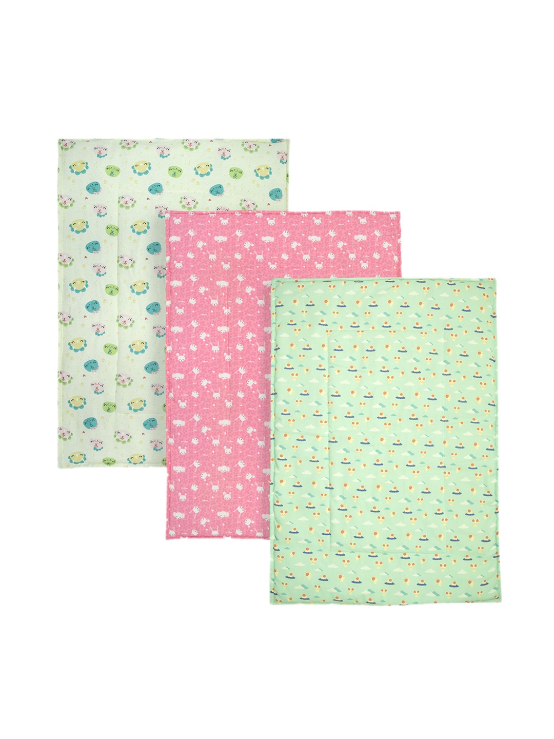 

TIDY SLEEP Kids Pack Of 3 Printed Cotton Water Resistant Mattress Protector, Green