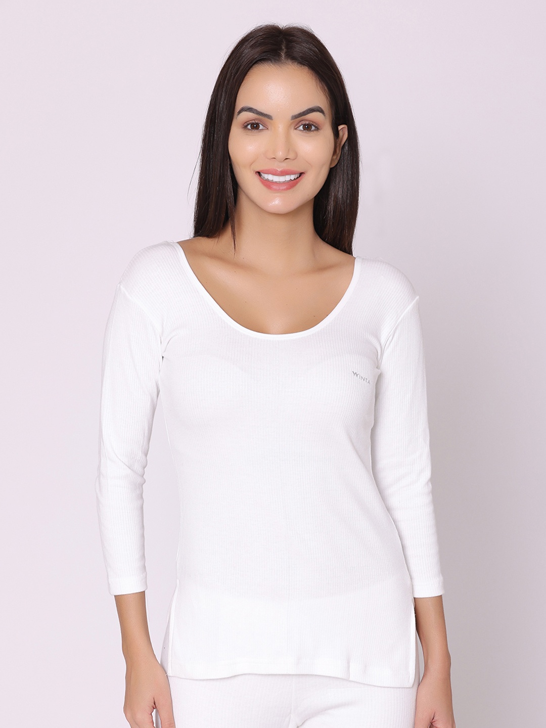 

GROVERSONS Paris Beauty Women White Solid Thermal Tops
