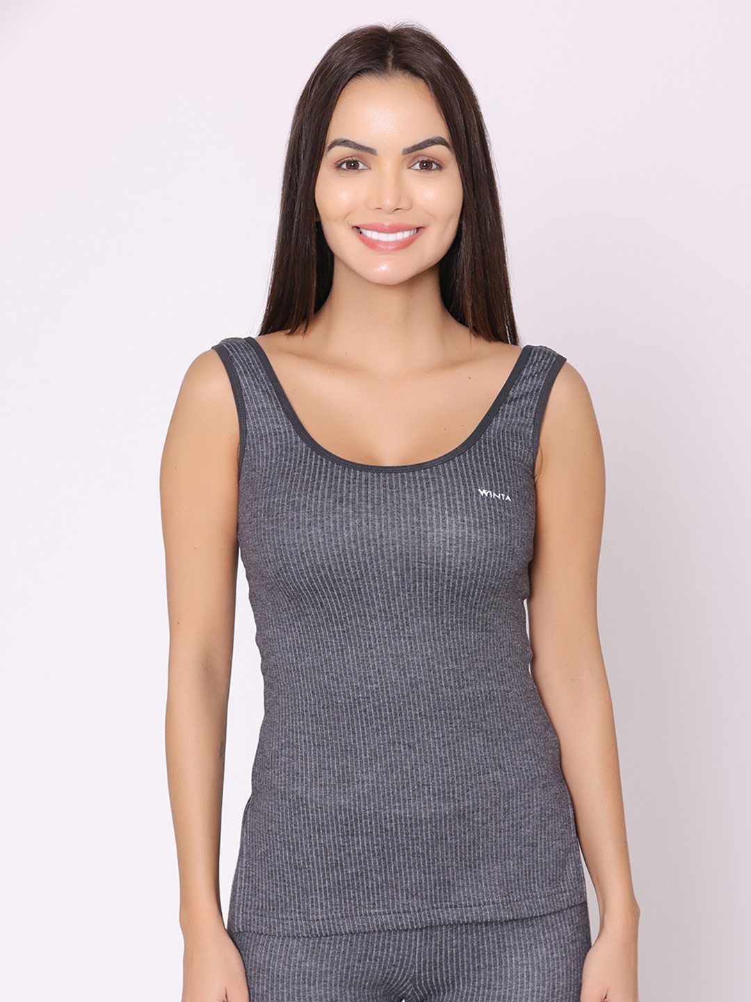 

GROVERSONS Paris Beauty Women Black Striped Thermal Top