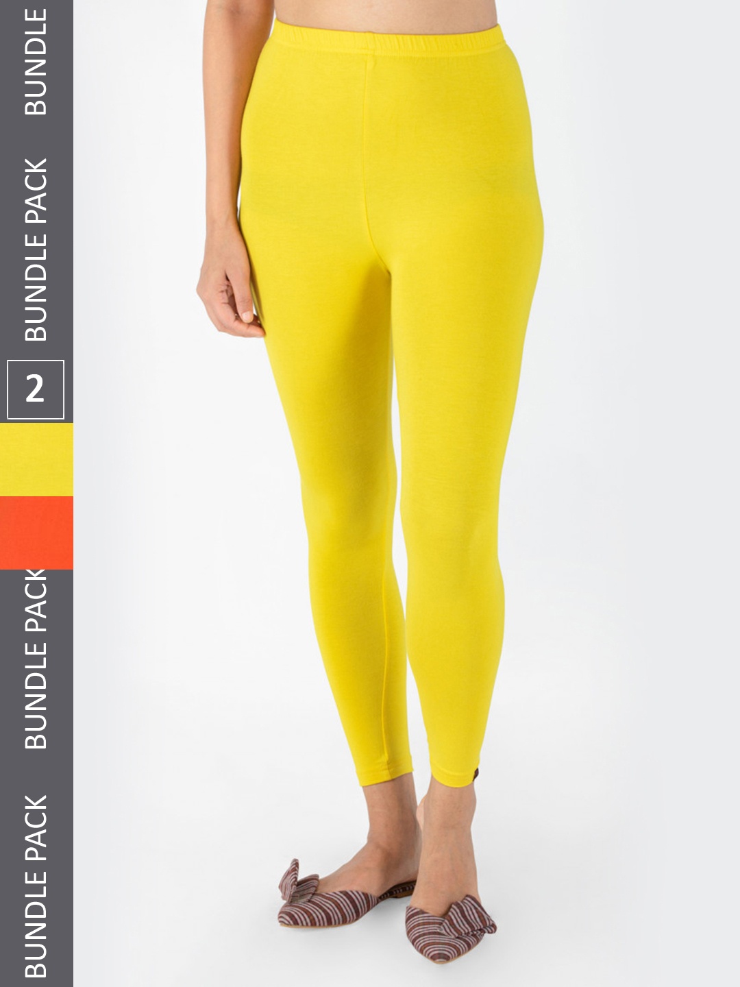 

KEX WomenPack Of 2 Ankle-Length Leggings, Yellow