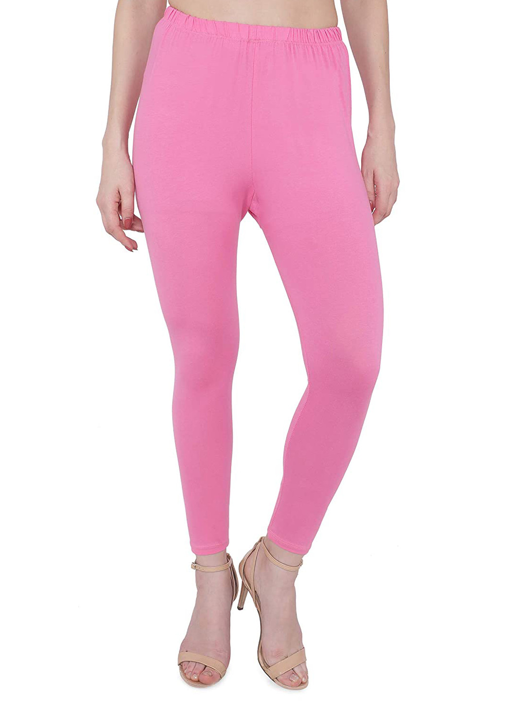 

KEX Women Cotton Ankle-Length Leggings, Pink