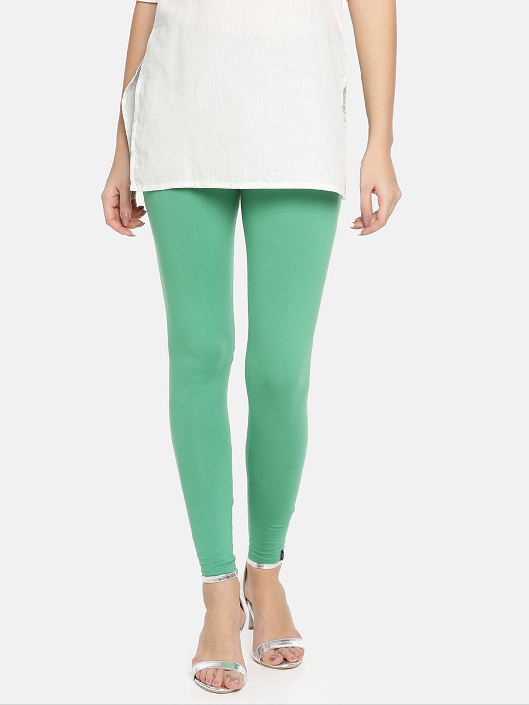 

TWIN BIRDS Women Green Solid Ankle Length Leggings