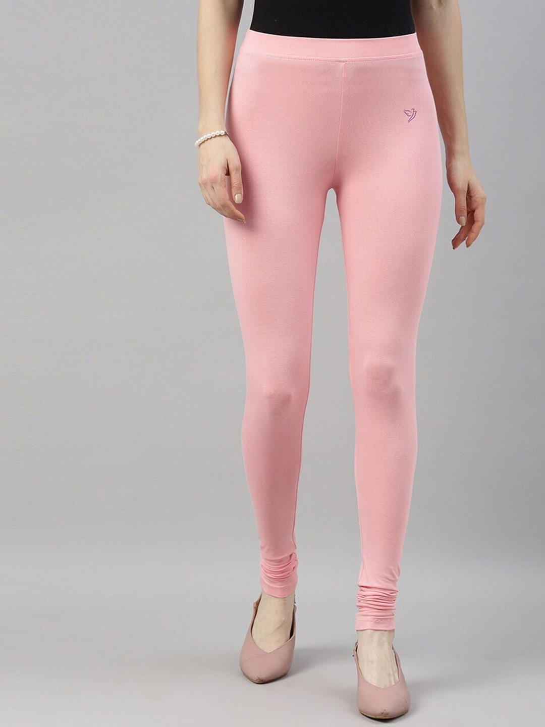 

TWIN BIRDS Women Pink Solid Ankle Length Leggings