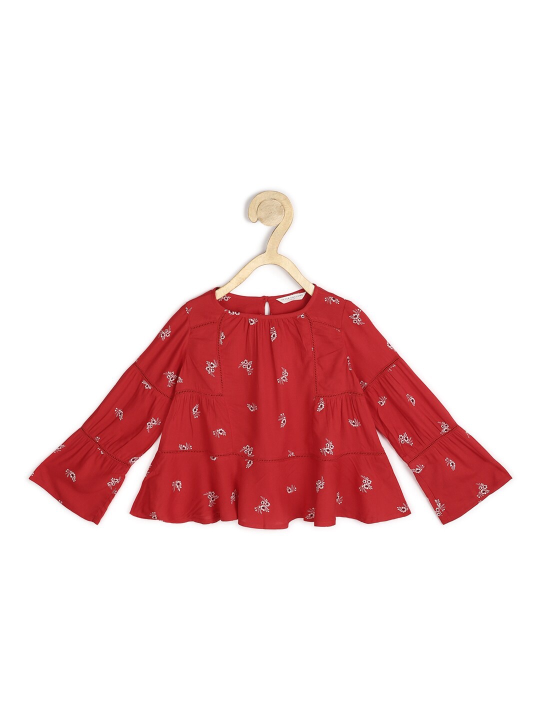 

Peter England Red Floral Print Top