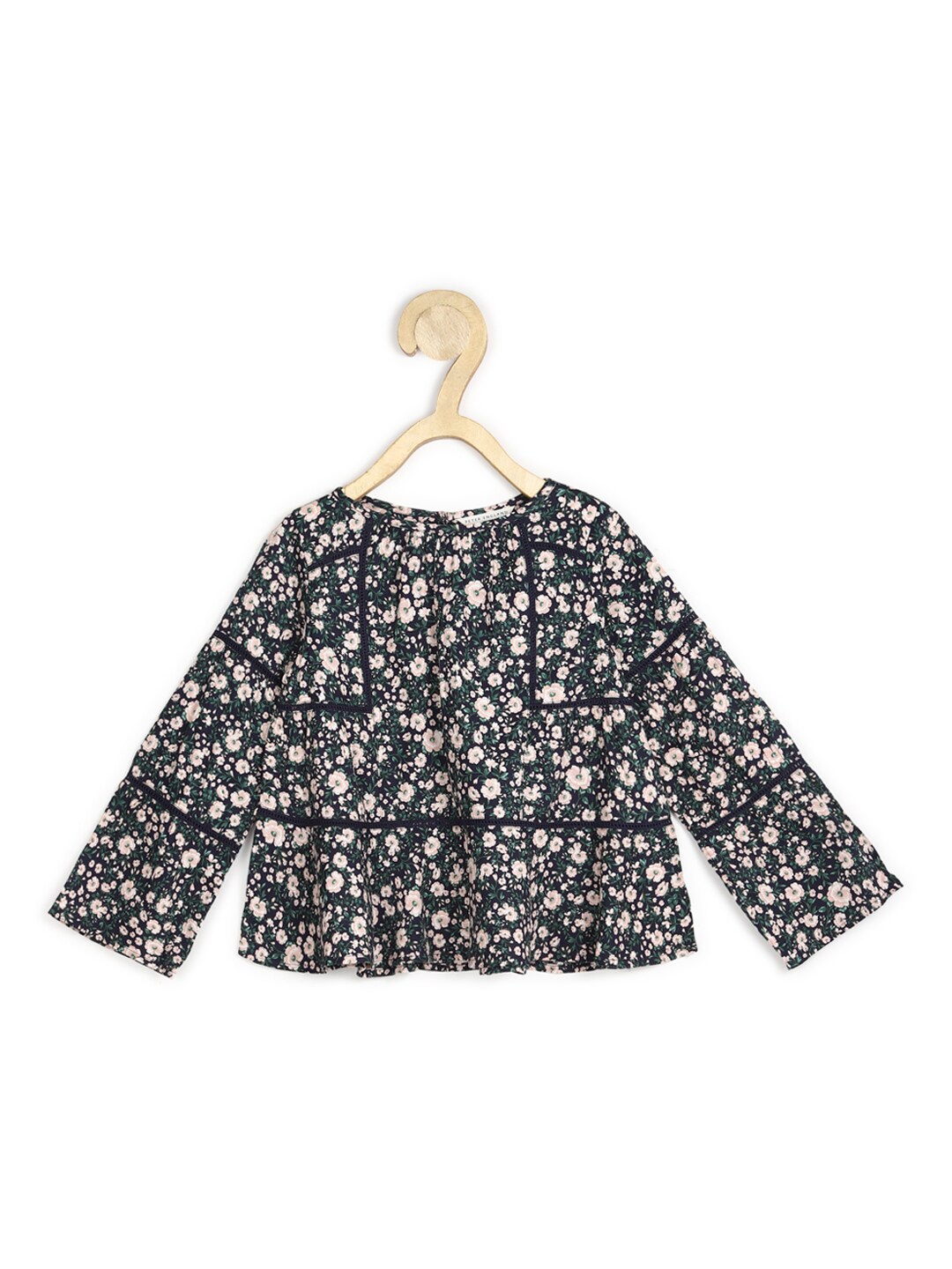 

Peter England Black Floral Print Top