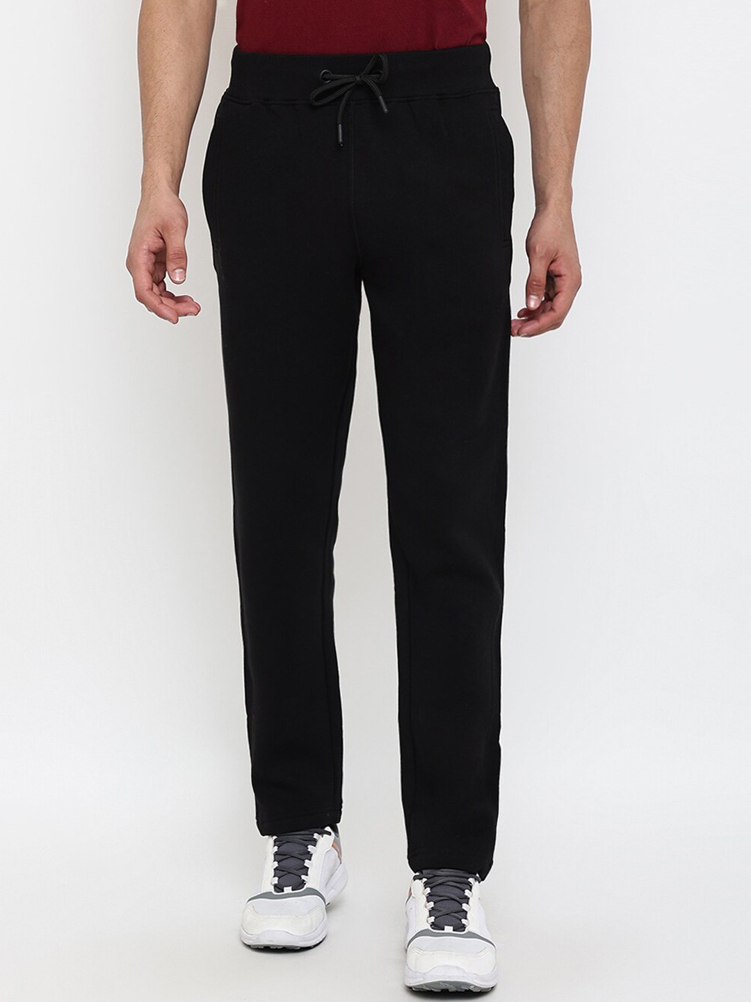 

Cantabil Men Black Solid Cotton Regular Fit Track Pants