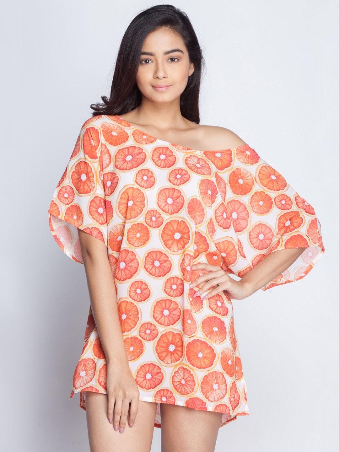 

Clt.s Women Printed Beach Coverup Dress, Orange
