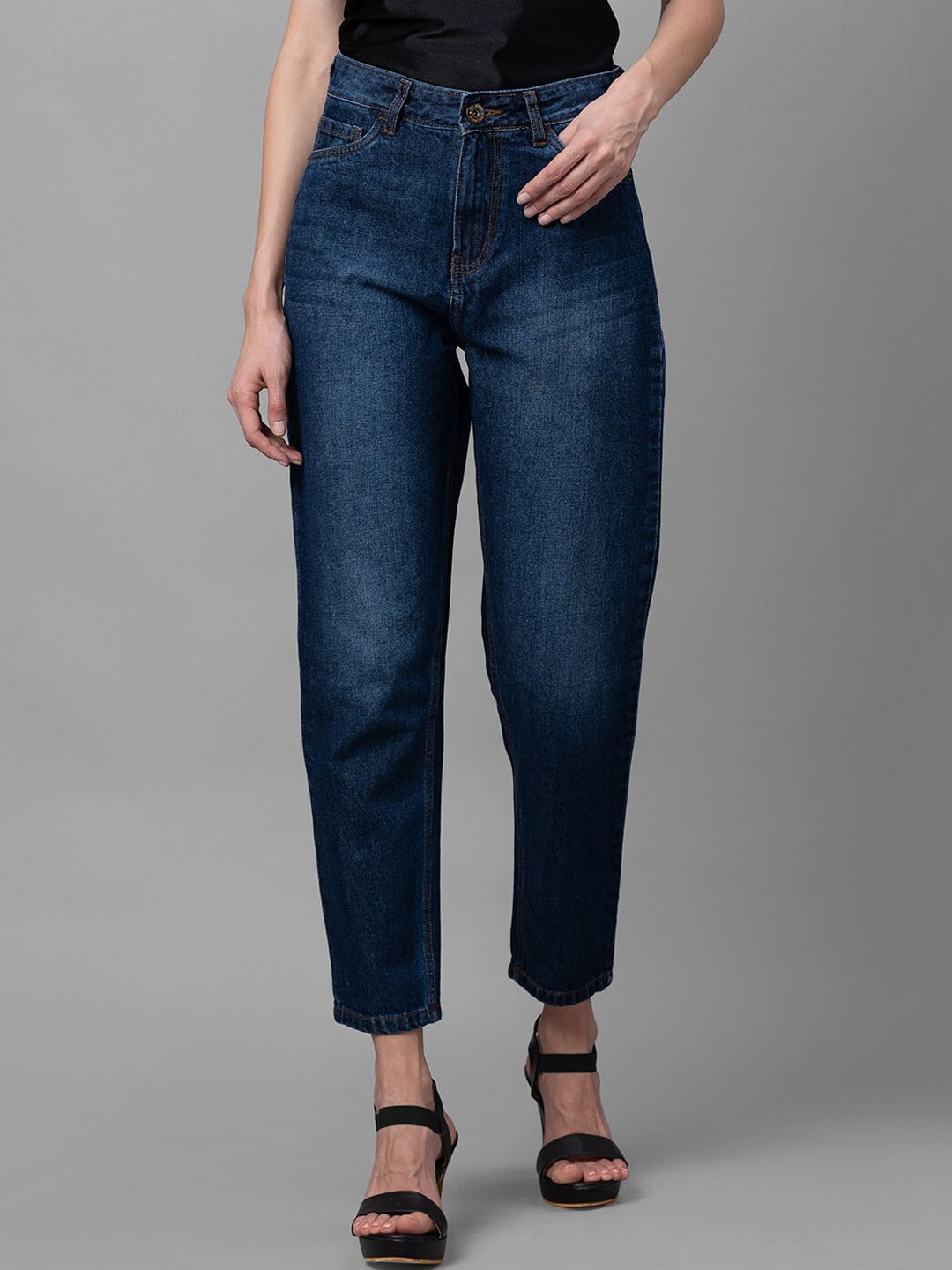 

Globus Women Navy Blue High-Rise Light Fade Stretchable Cotton Jeans