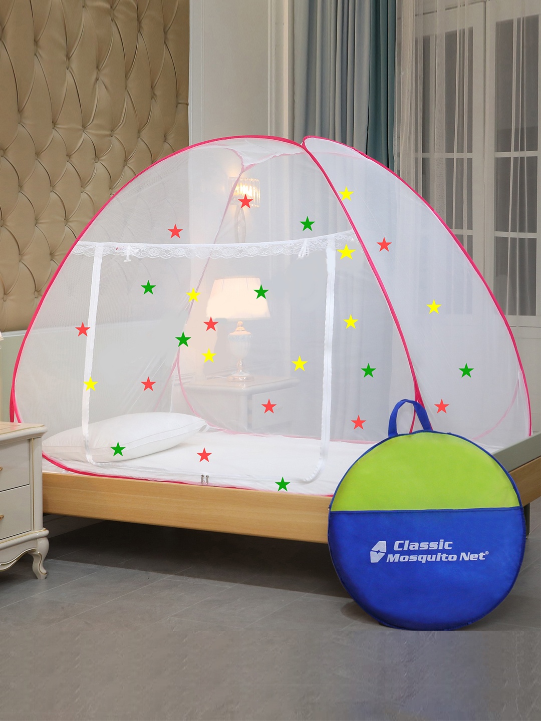 

Classic Mosquito Net Red & White Sheer Single Bed Size Mosquito Nets