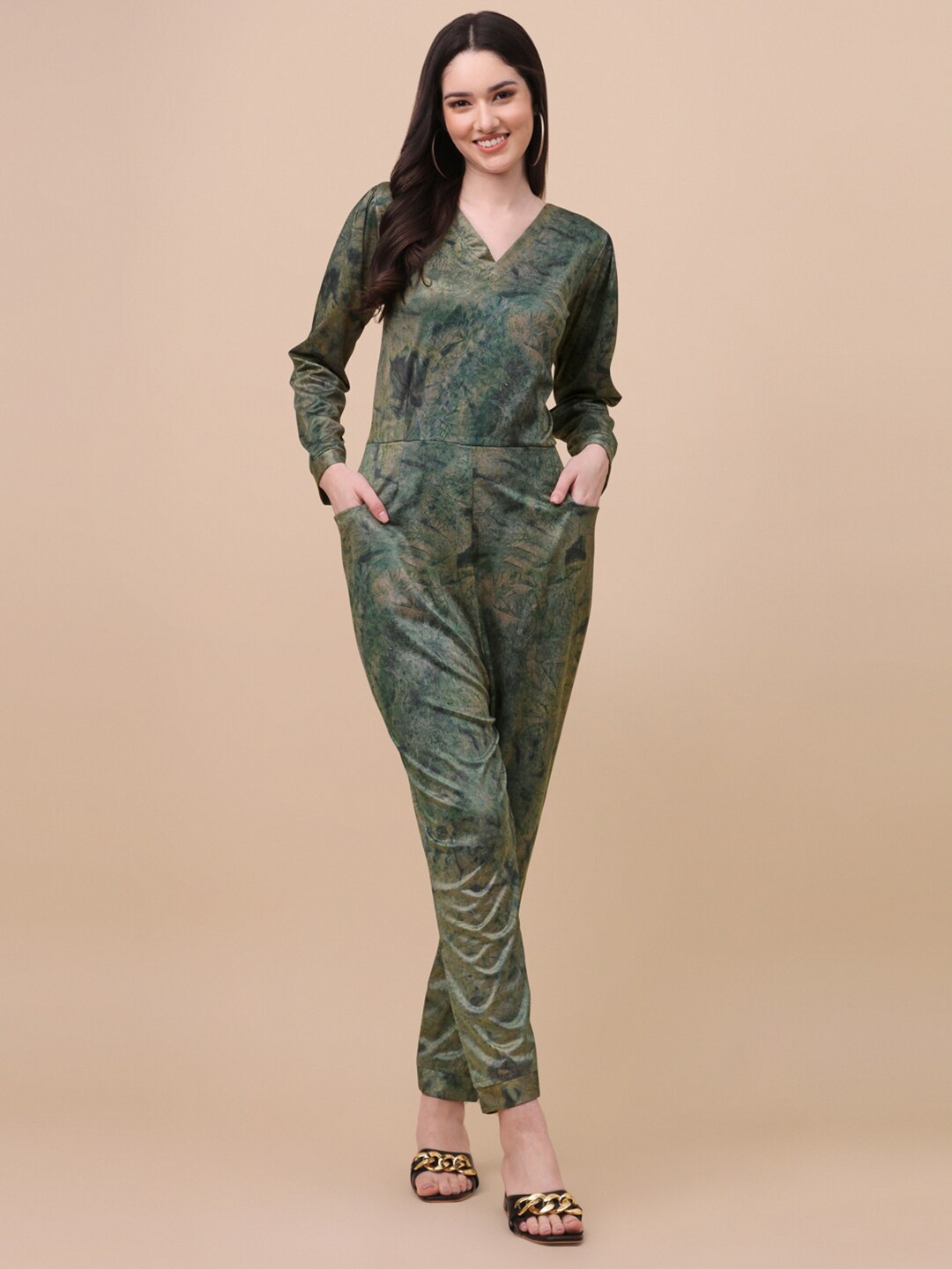 

GUFRINA Green Printed Basic Jumpsuit