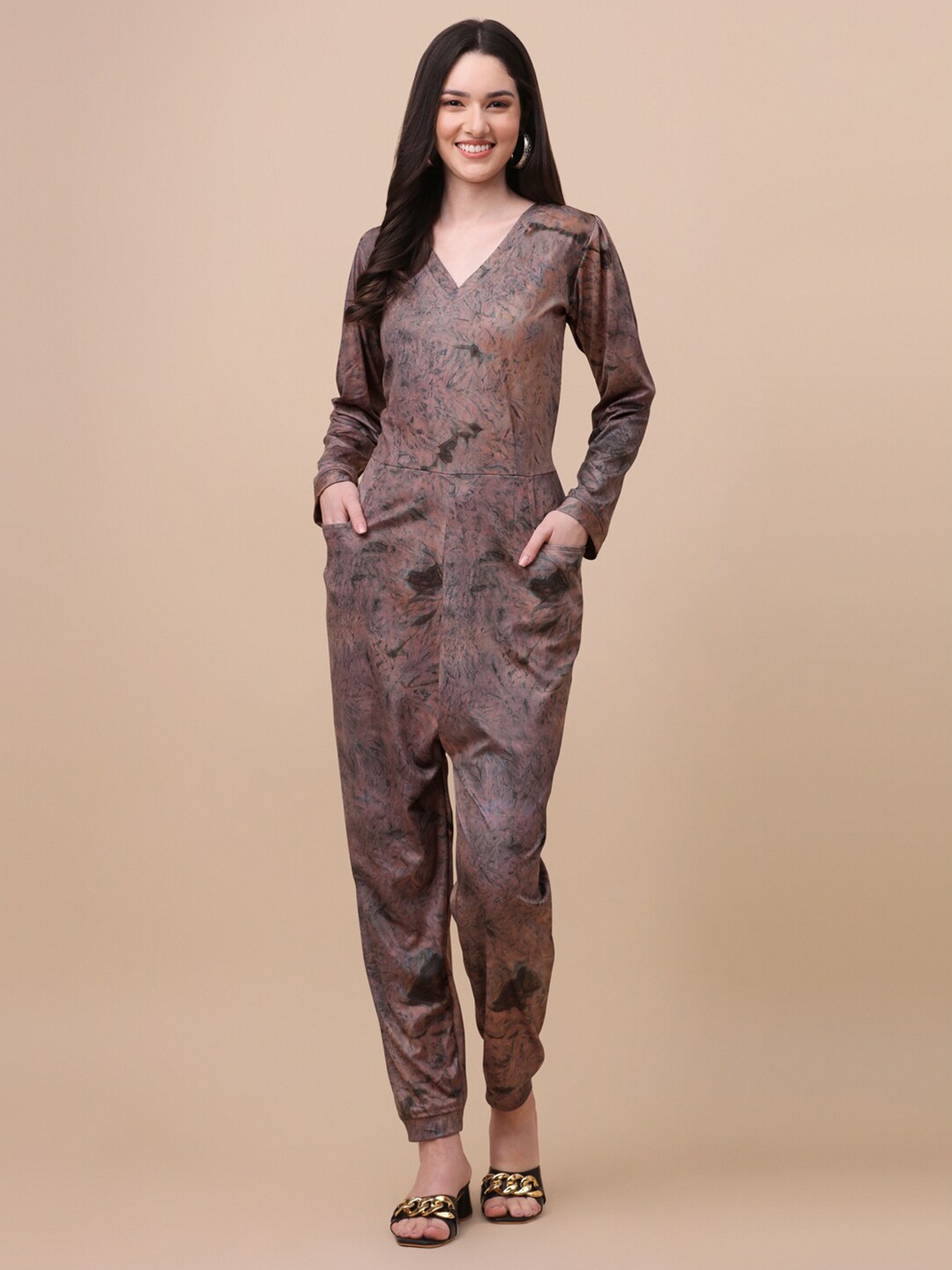 

GUFRINA Grey Printed Basic Jumpsuit