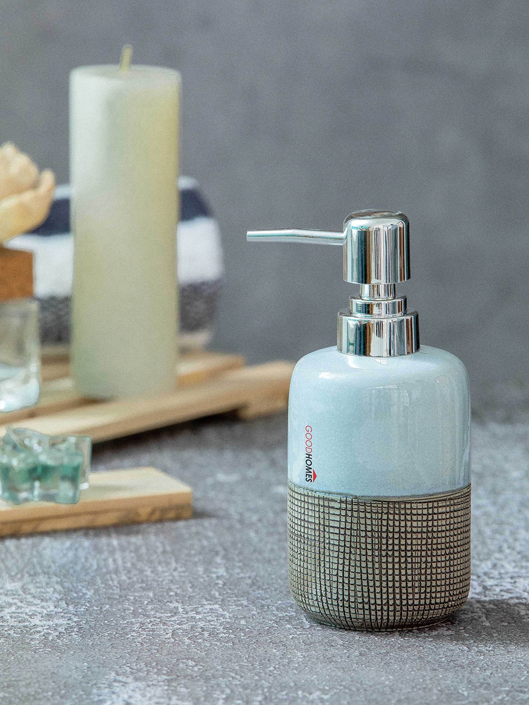 

GOODHOMES Blue & Grey Textured Soap Dispenser