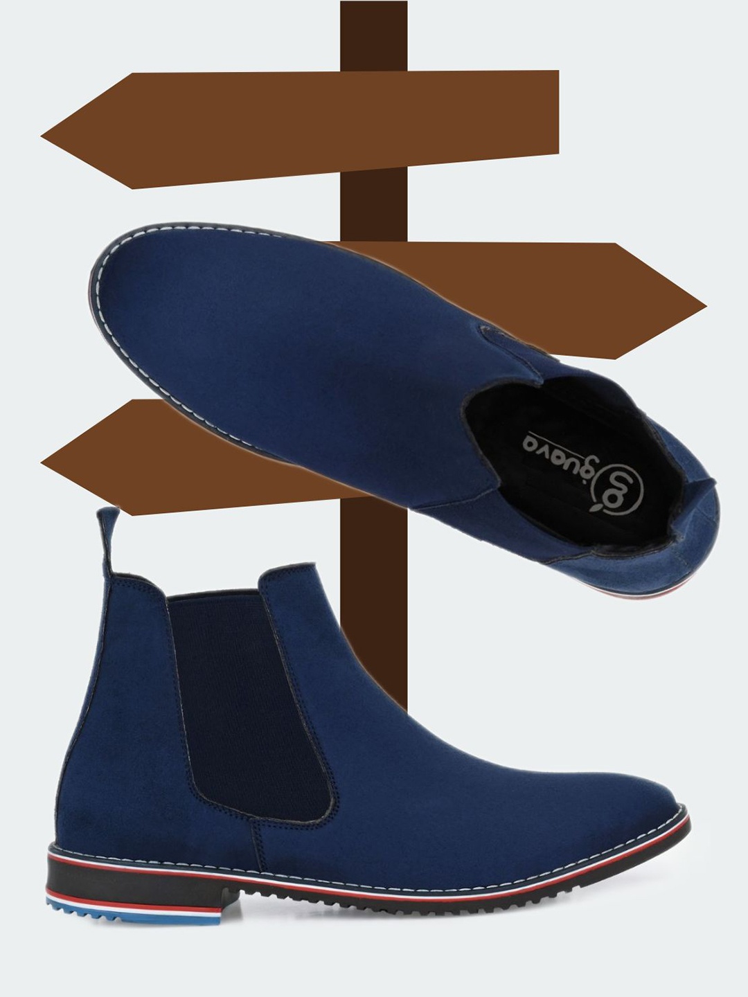 

Guava Men Blue Solid Chelsea Boots