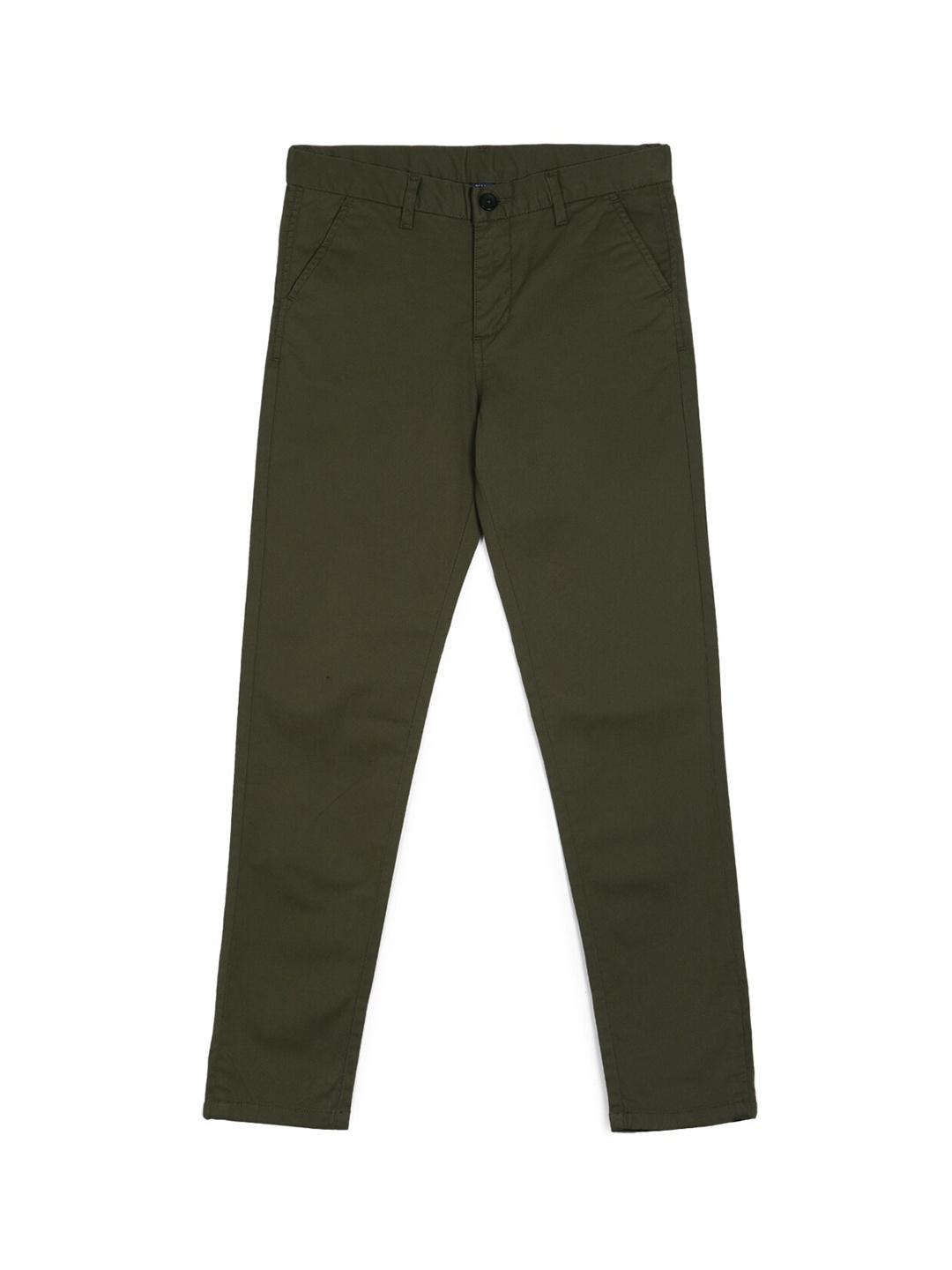 

Peter England Boys Olive Green Cotton Chinos Trousers