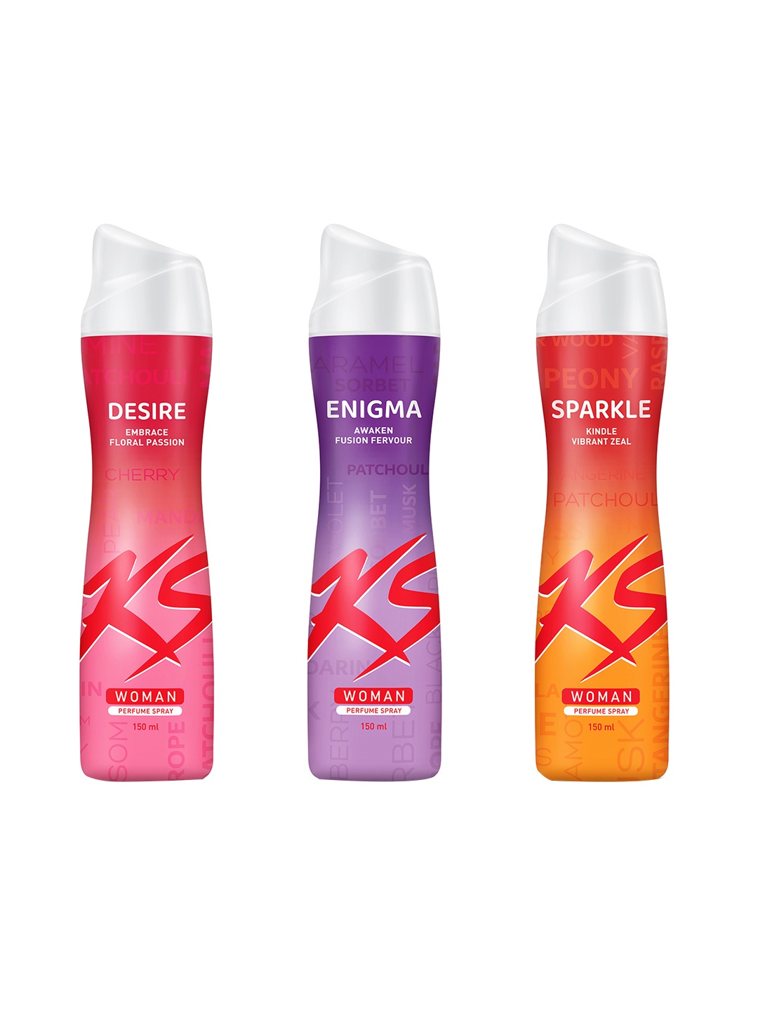 

KamaSutra Women Set Of 3 Deodorant Spray - Desire + Enigma + Sparkle - 150ml Each, Pink