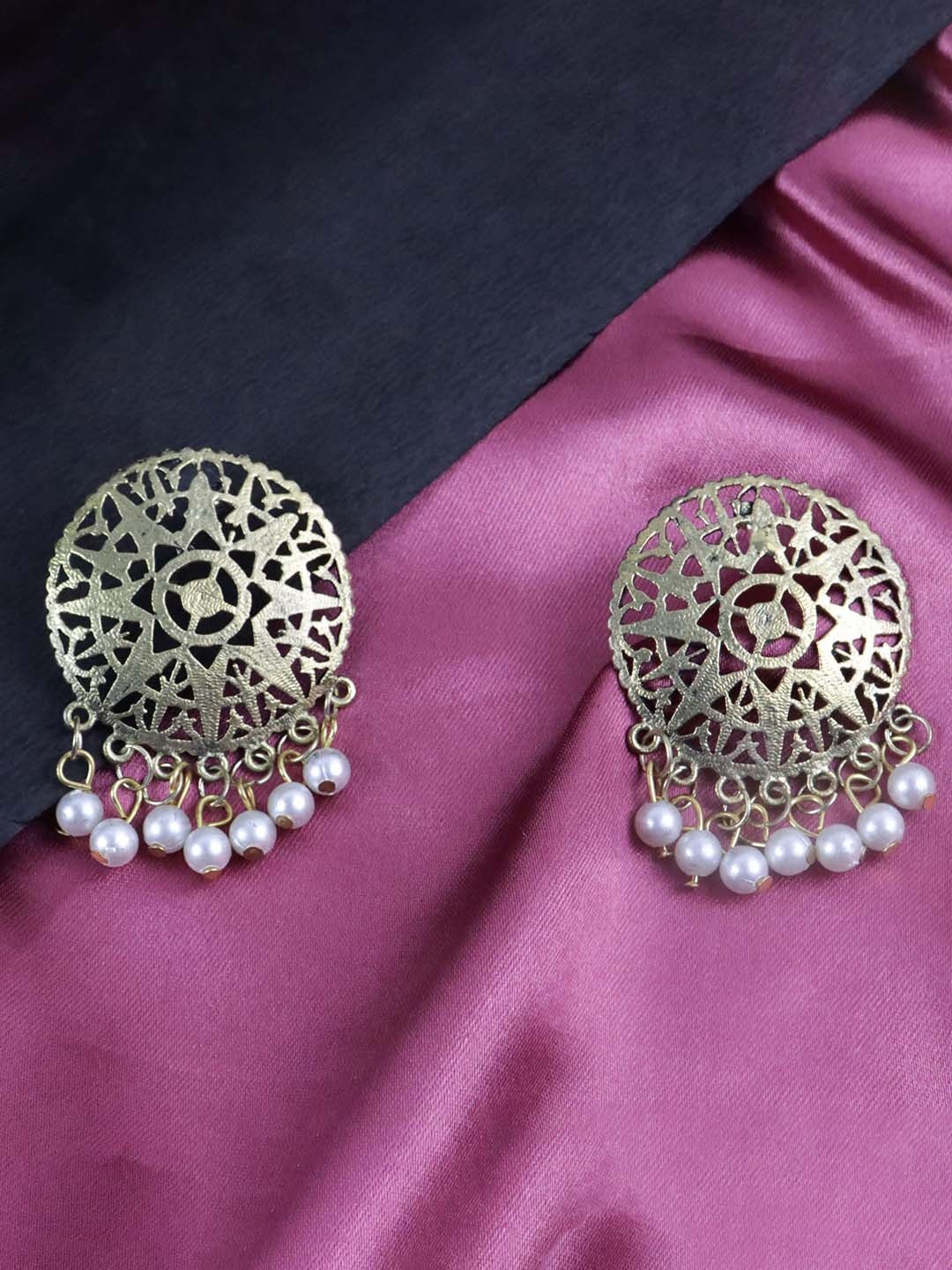 

Krelin Gold-Toned Circular Studs Earrings