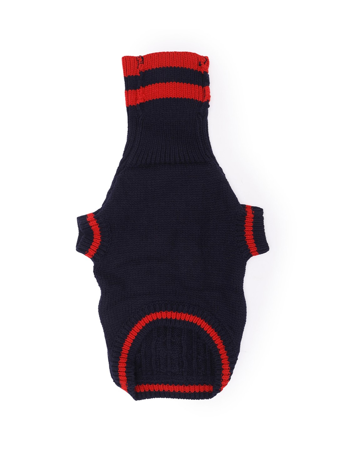 

Lulala Navy Blue & Red High Neck Comfortable Woolen Dog Sweater