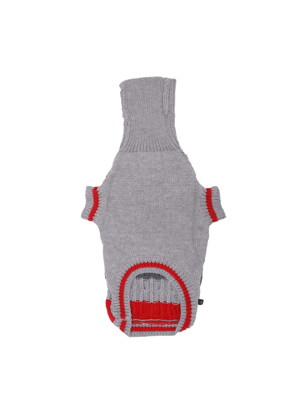 

Lulala Red & Grey Solid High Neck Knitted Winter Dog Sweater