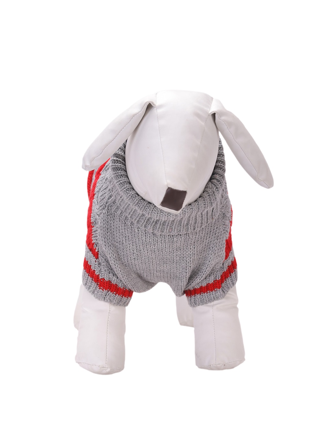 

Lulala Grey & Red High Neck Comfortable Woolen Dog Sweater