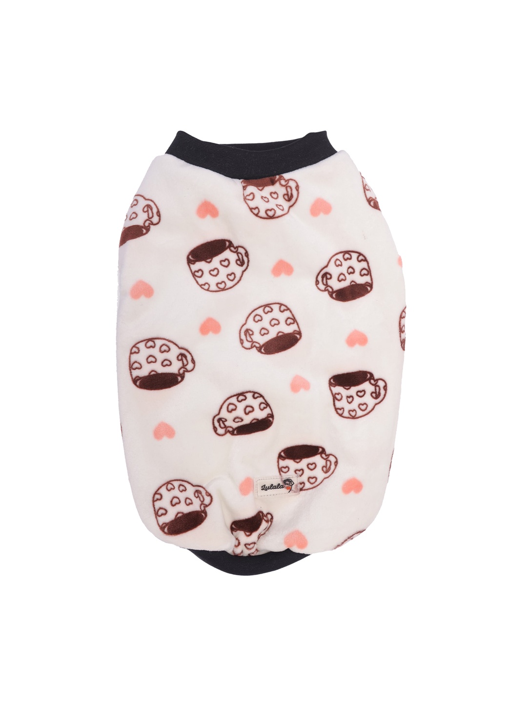 

Lulala Cream-Coloured Graphic Printed Dog Winter Jacket