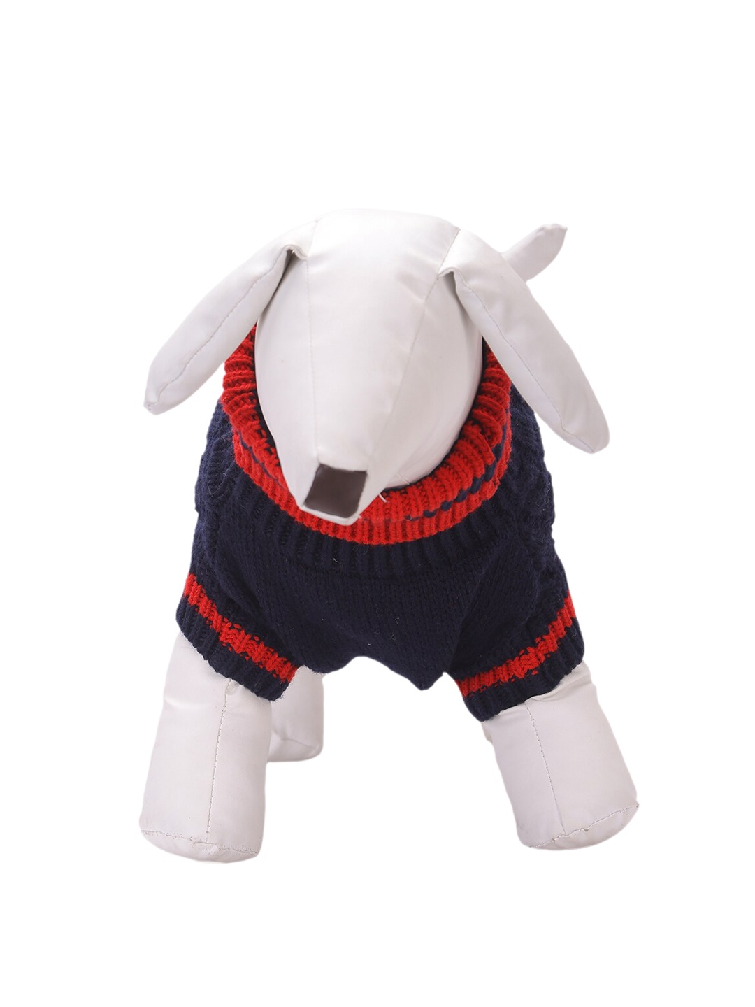 

Lulala Navy Blue High Neck Comfortable Woolen Dog Sweater