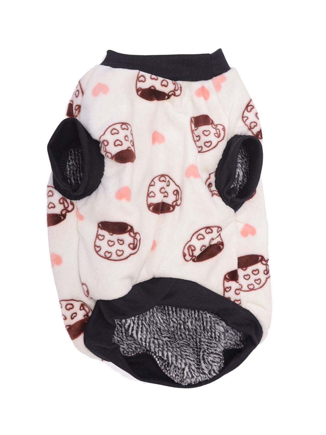 

Lulala Cream-Coloured Graphic Printed Dog Winter Wool Jacket