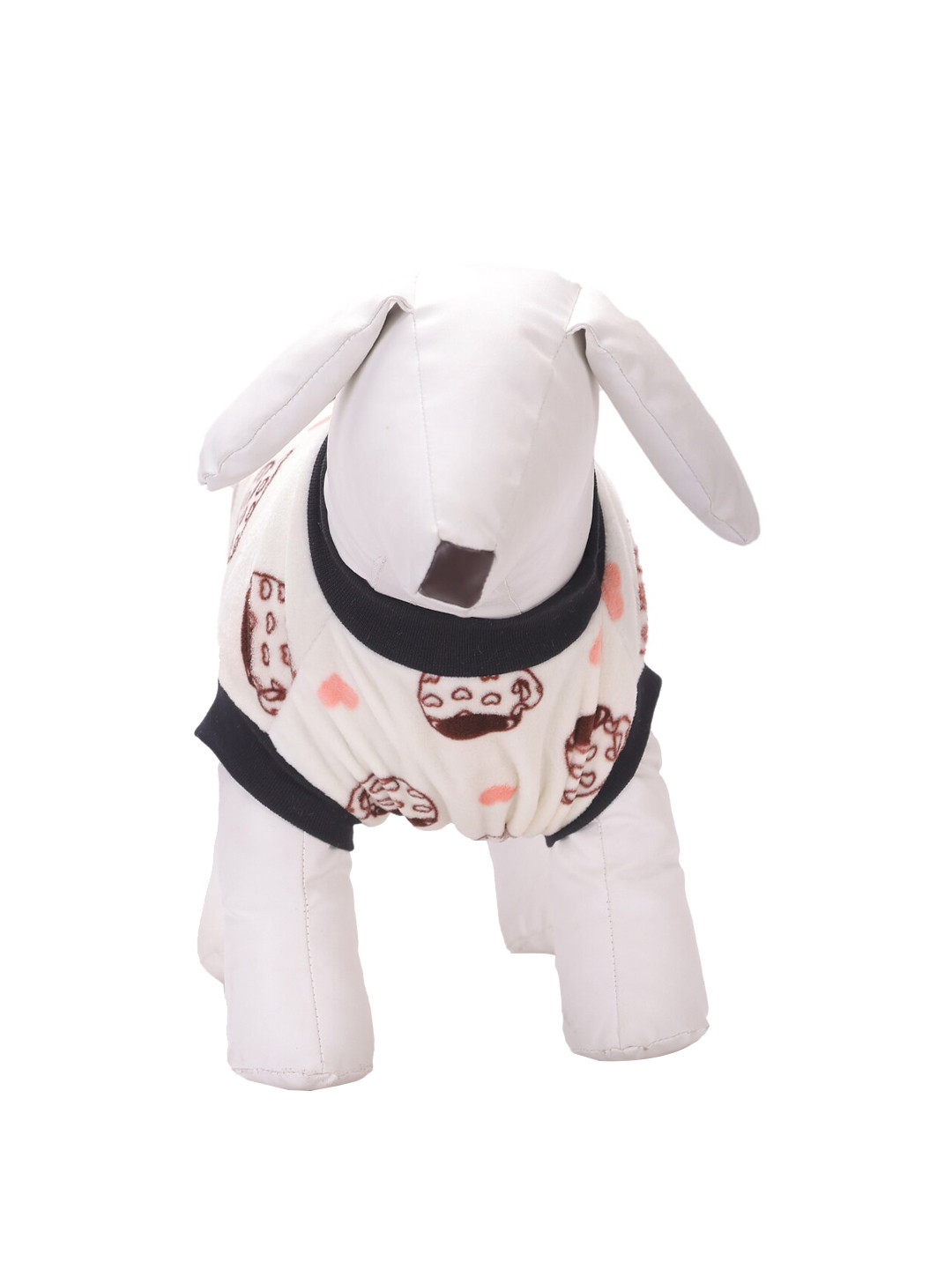 

Lulala Cream-Colored & Black Printed Woolen Dog Jacket