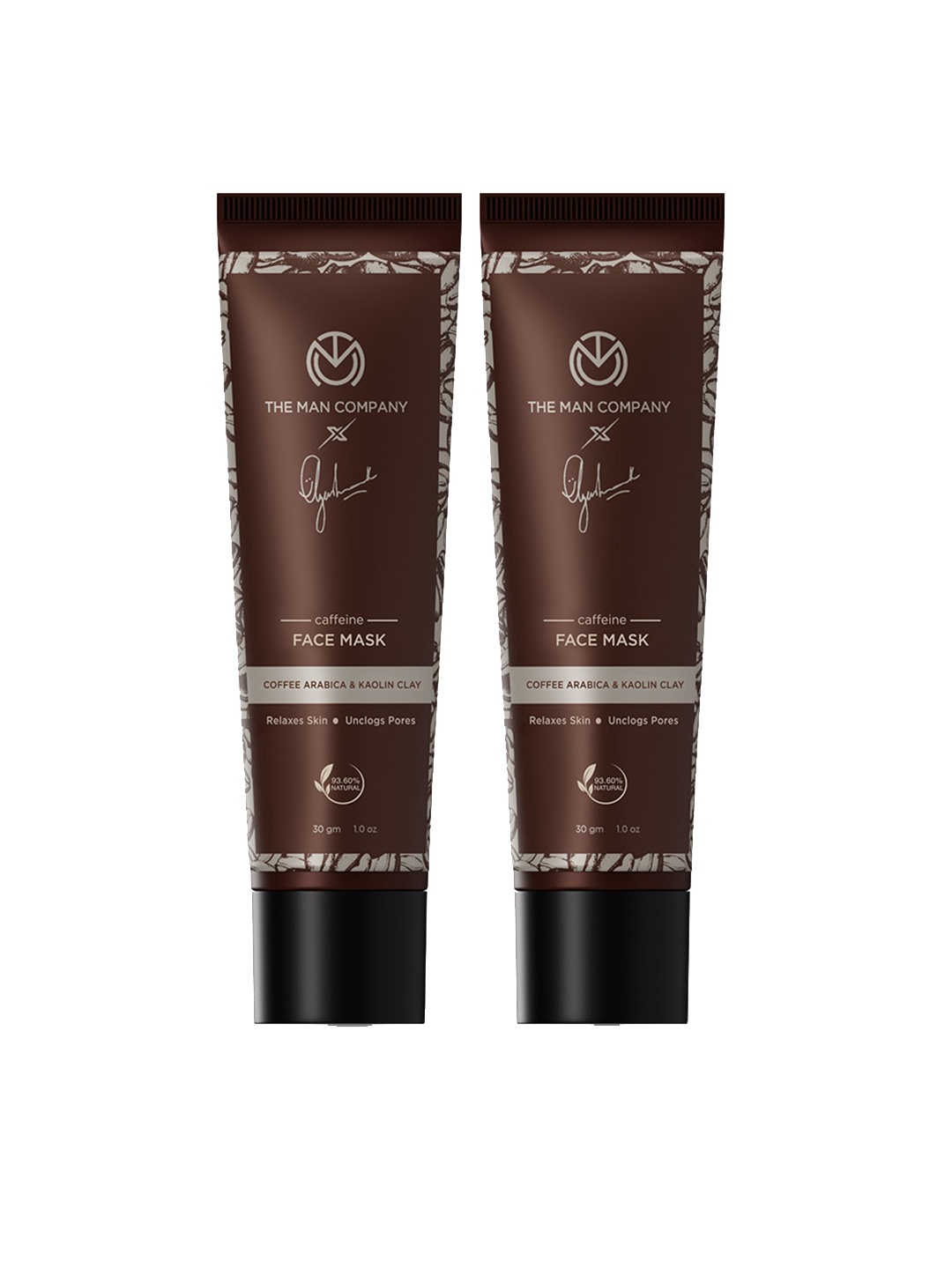 

THE MAN COMPANY Set of 2 Coffee Arabica & Kaolin Clay Caffeine Face Mask 30 g Each, Brown