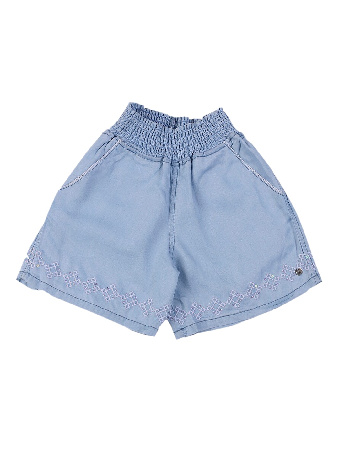 

Gini and Jony Girls Blue Cotton Shorts