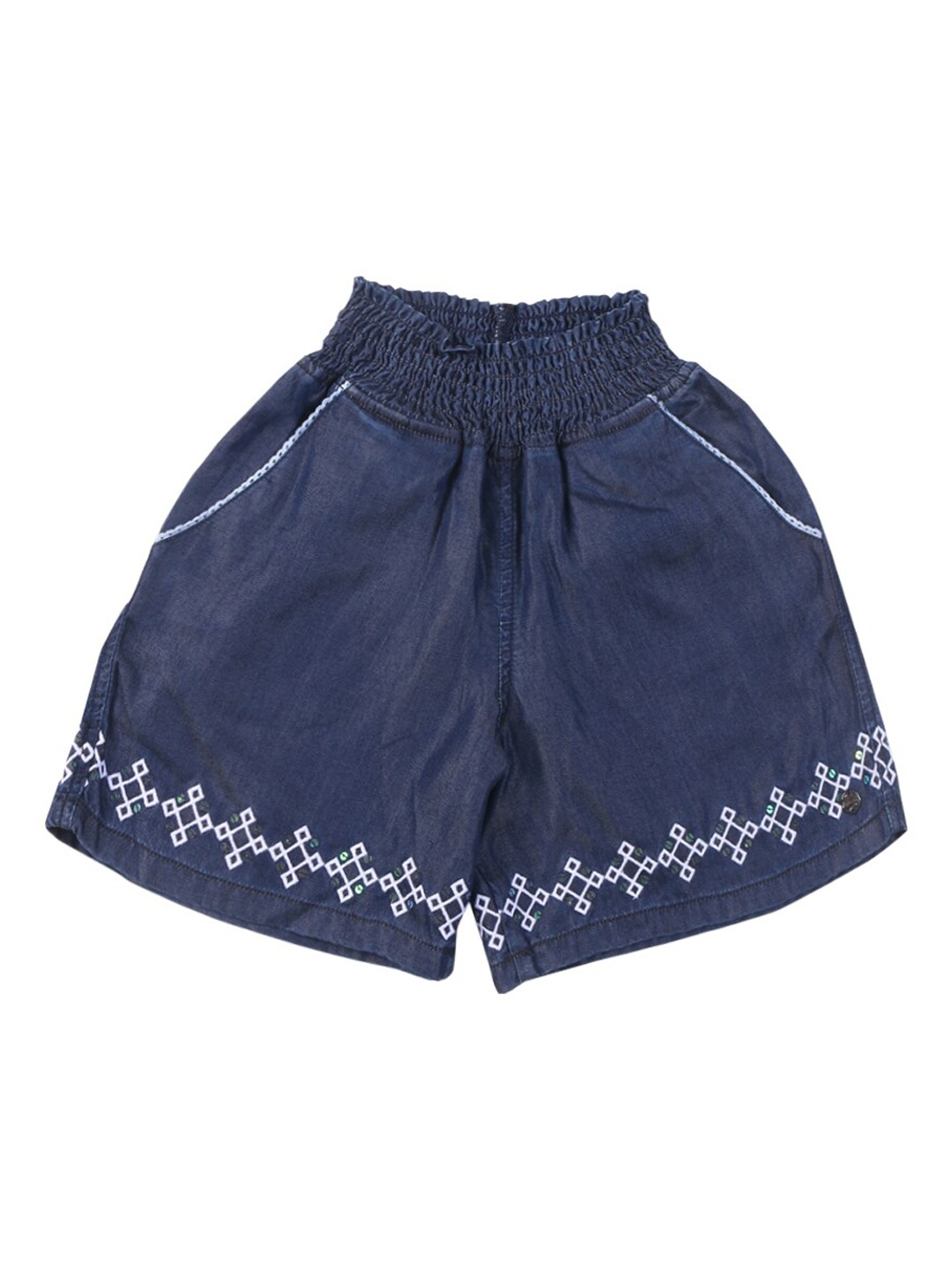

Gini and Jony Girls Cotton Shorts, Blue