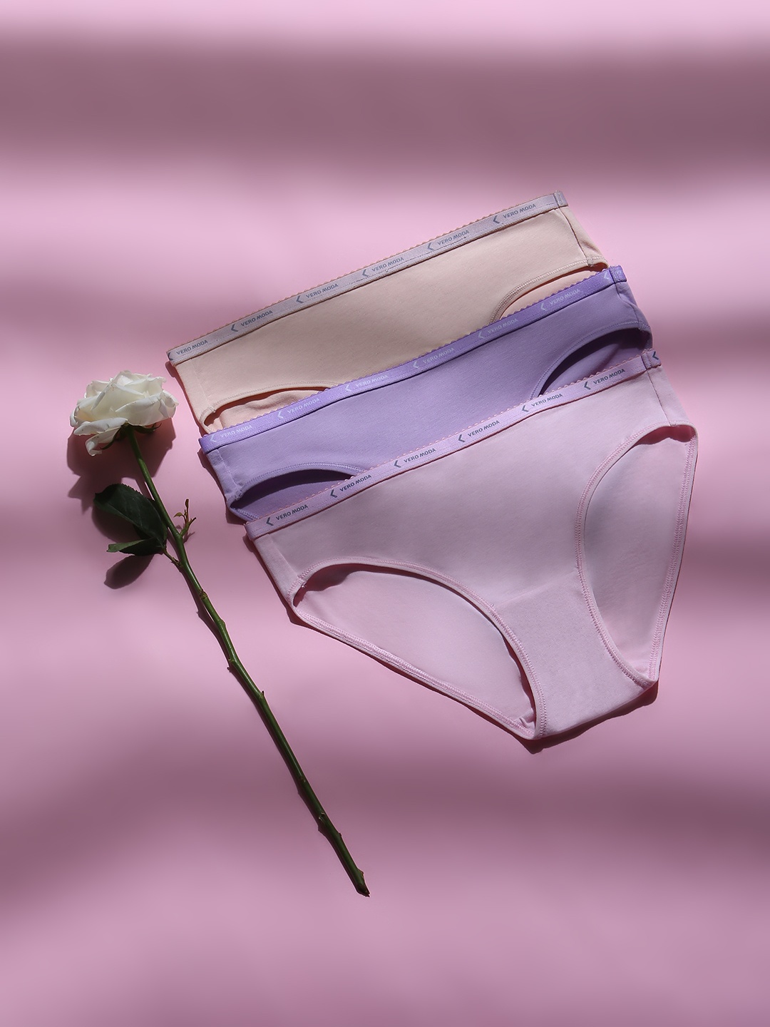 

Vero Moda Intimates Women Pack Of 3 Solid Hipster Briefs, Purple