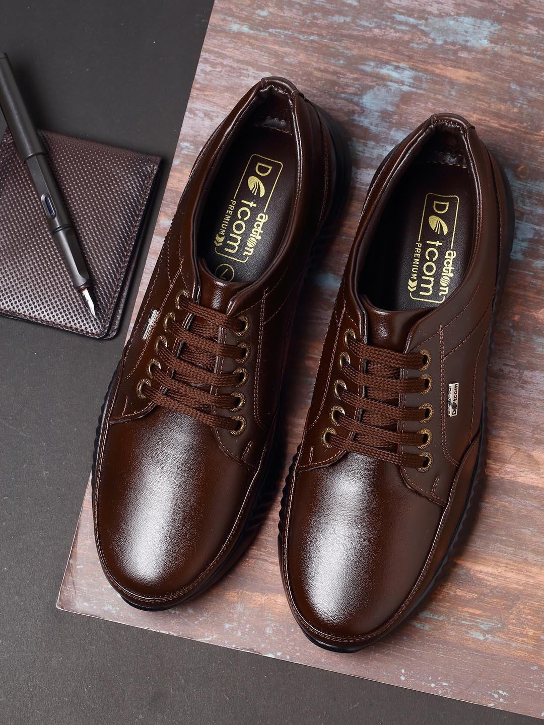 

Action Men Brown Synthetic Leather Derbys
