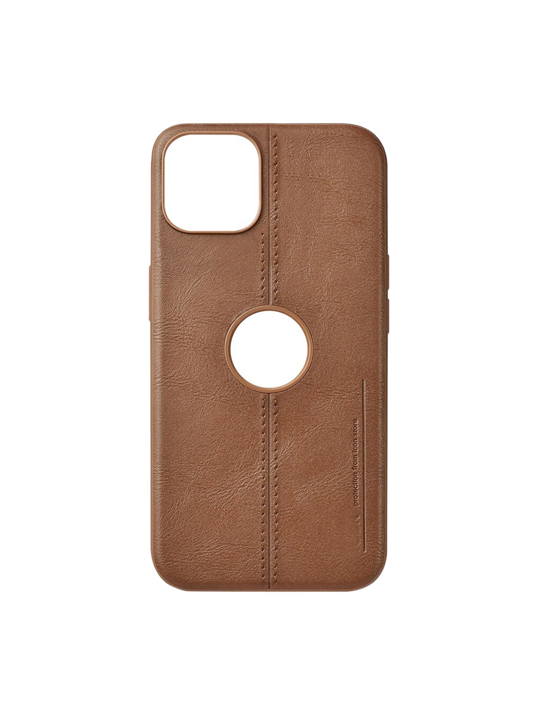 

TREEMODA Brown Solid Leather iPhone 14 Back Case