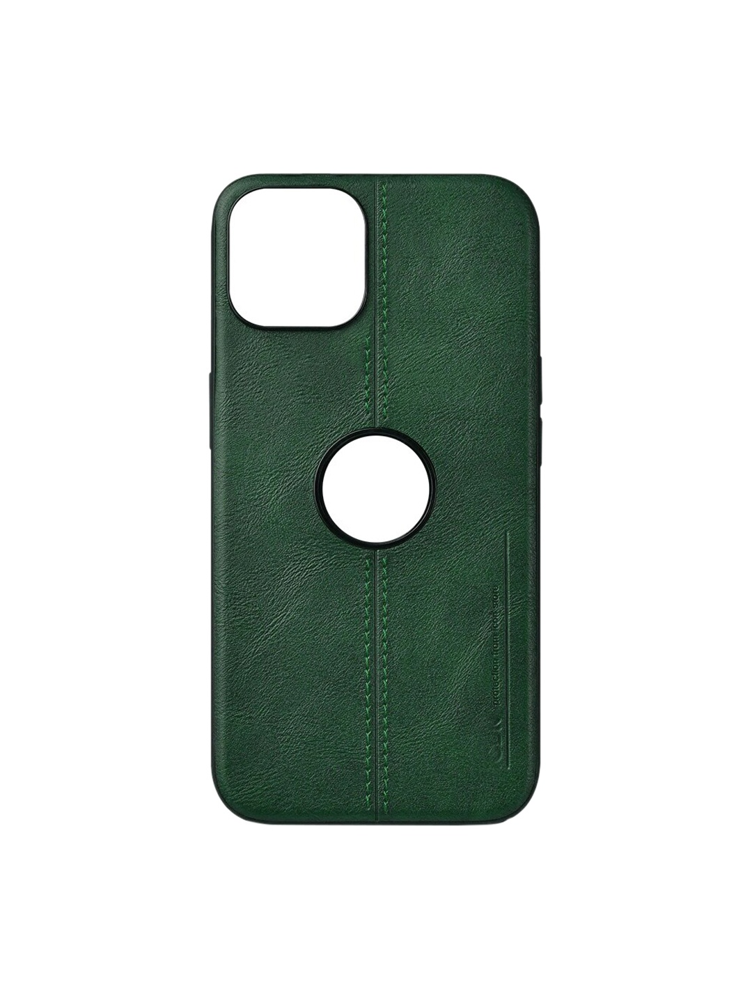 

TREEMODA Green Solid iPhone 12 Pro Leather Back Case