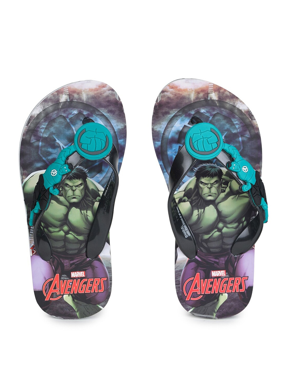 

toothless Boys Green & Red Marvel Avengers Printed Rubber Thong Flip-Flops