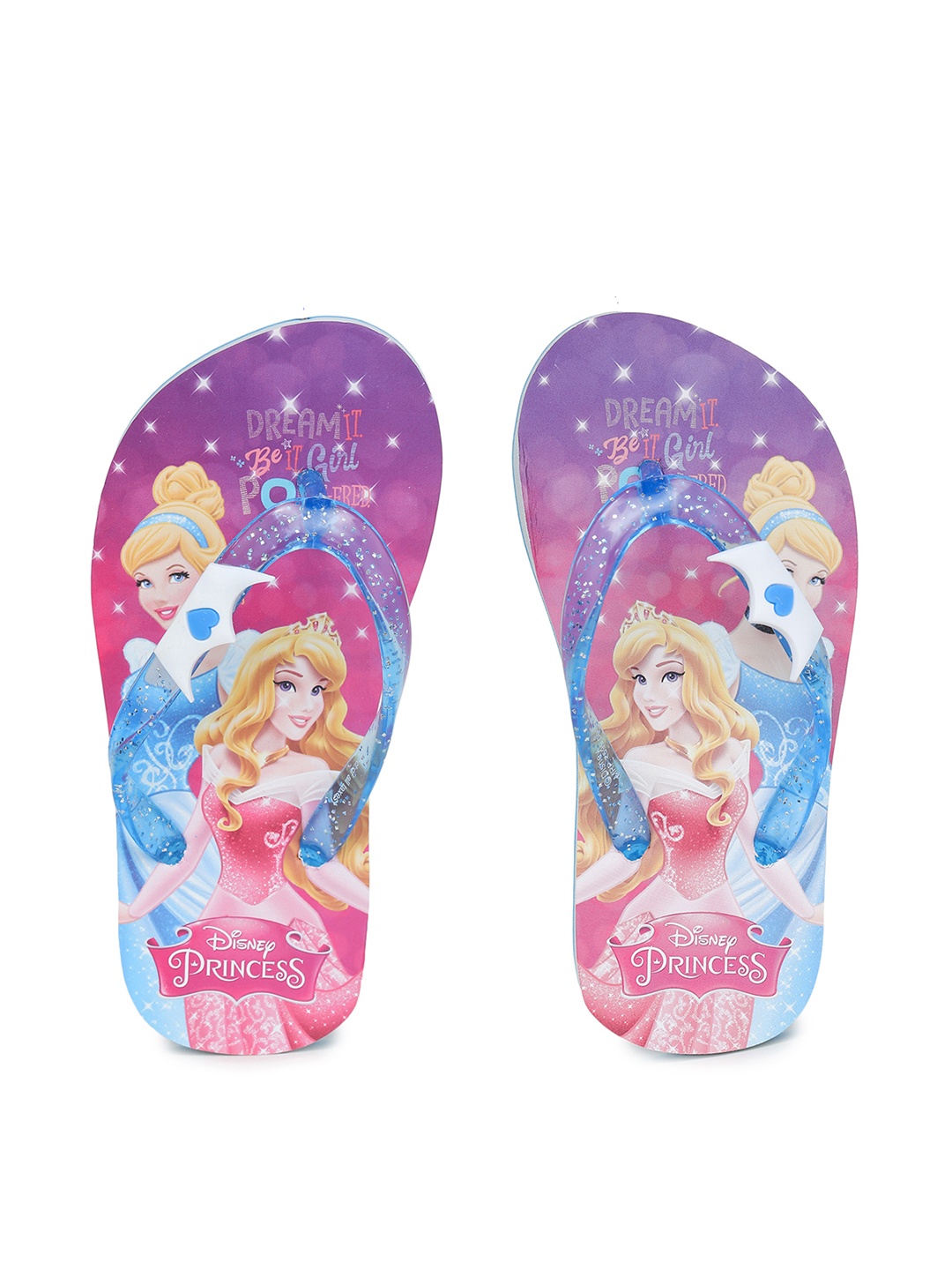 

toothless Girls Purple & Blue Printed Disney Princess Rubber Thong Flip-Flops