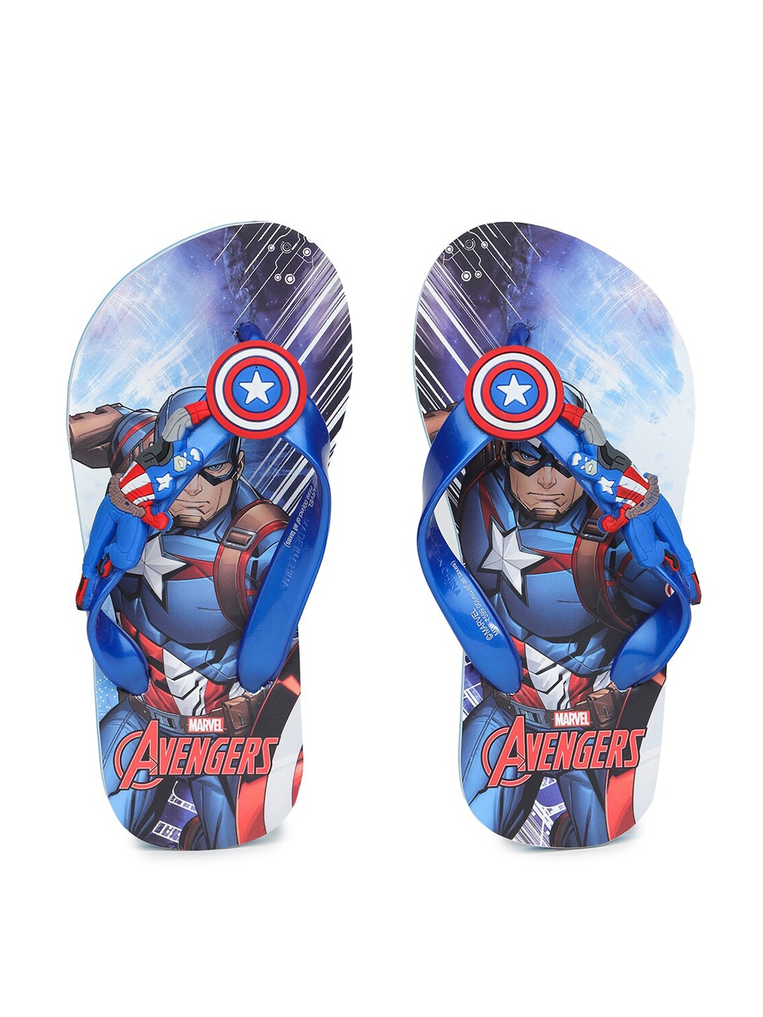 

toothless Boys Blue & Red Marvel Avengers Printed Rubber Thong Flip-Flops