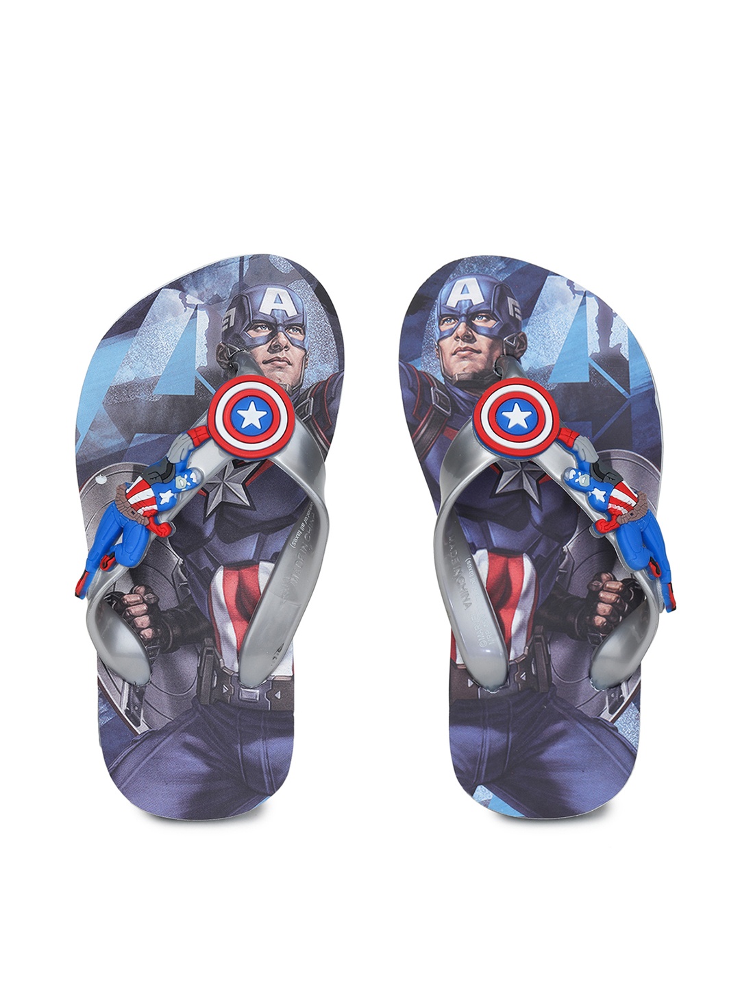 

toothless Boys Navy Blue Red Marvel Avengers Printed Rubber Thong Flip-Flops