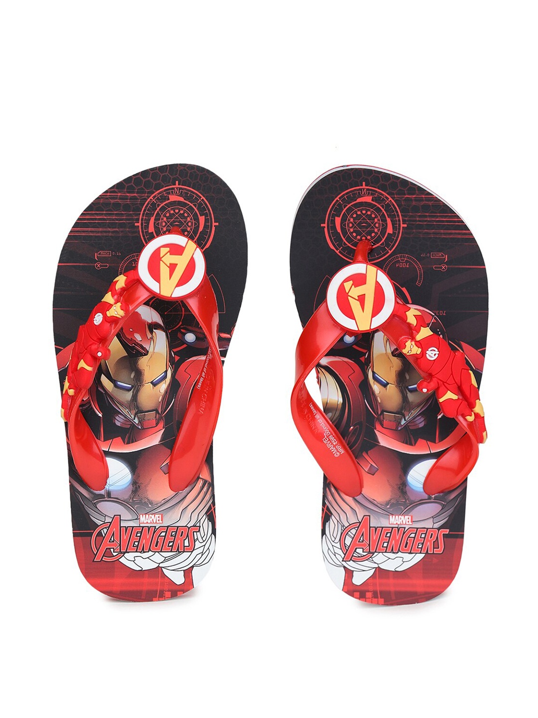 

toothless Boys Red & Maroon Avengers Printed Rubber Thong Flip-Flops