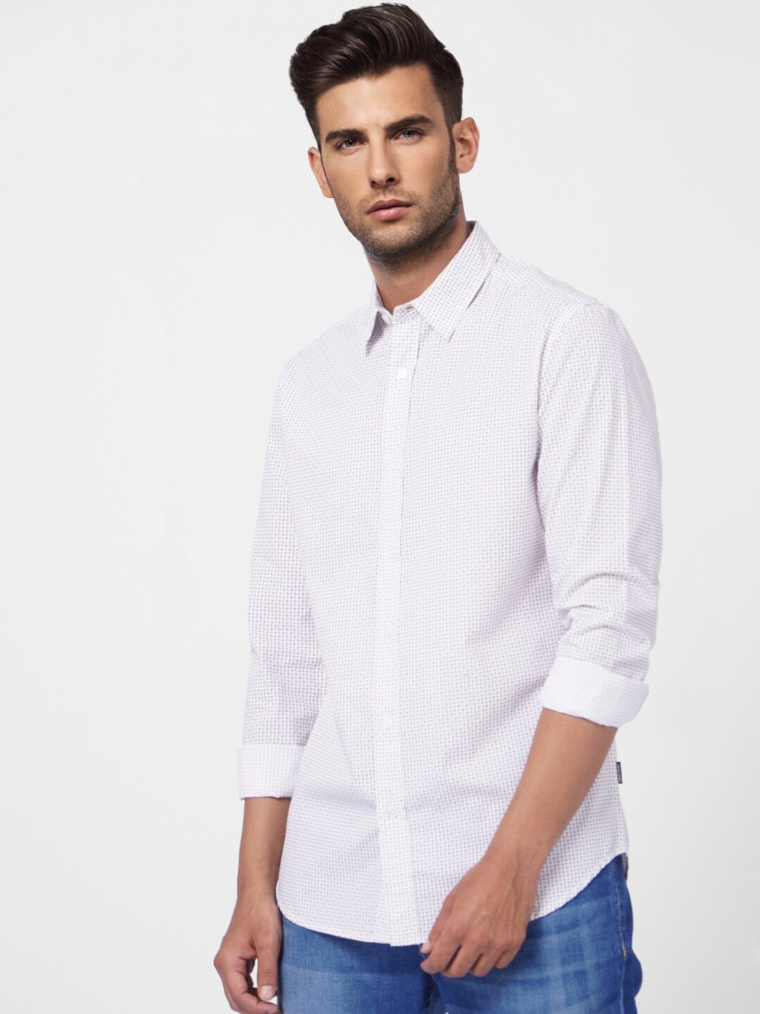 

Jack & Jones Men Printed Cotton Casual Shirt, White